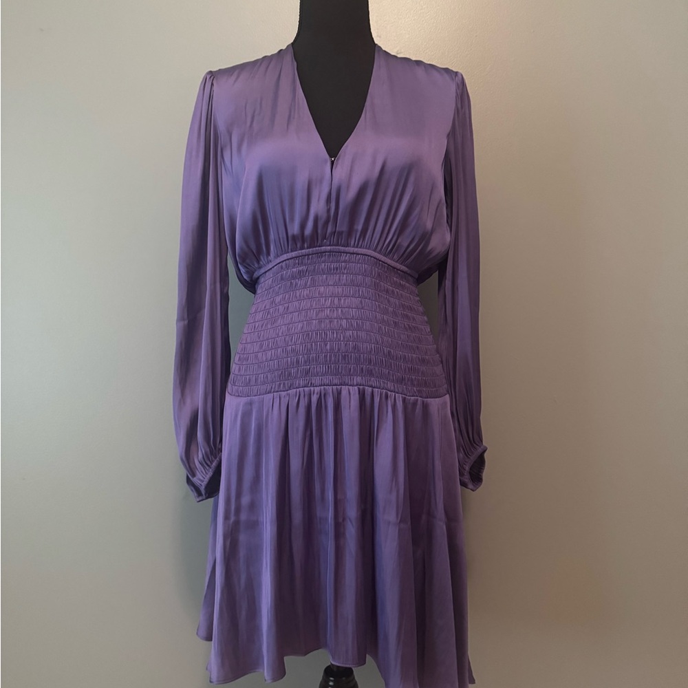 Maje Elegant Lavender Long Sleeve Dress